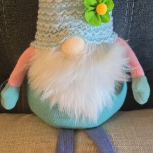 GANZ Blue and White Plush Easter Gnome Decor Holiday